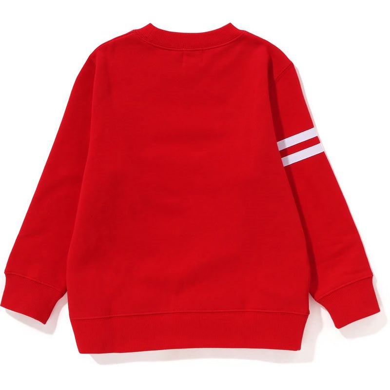 Kids' Bape Baby Milo Emblem Crewneck Sweatshirts Red USA | XZ3466346