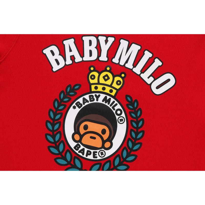 Kids' Bape Baby Milo Emblem Crewneck Sweatshirts Red USA | XZ3466346