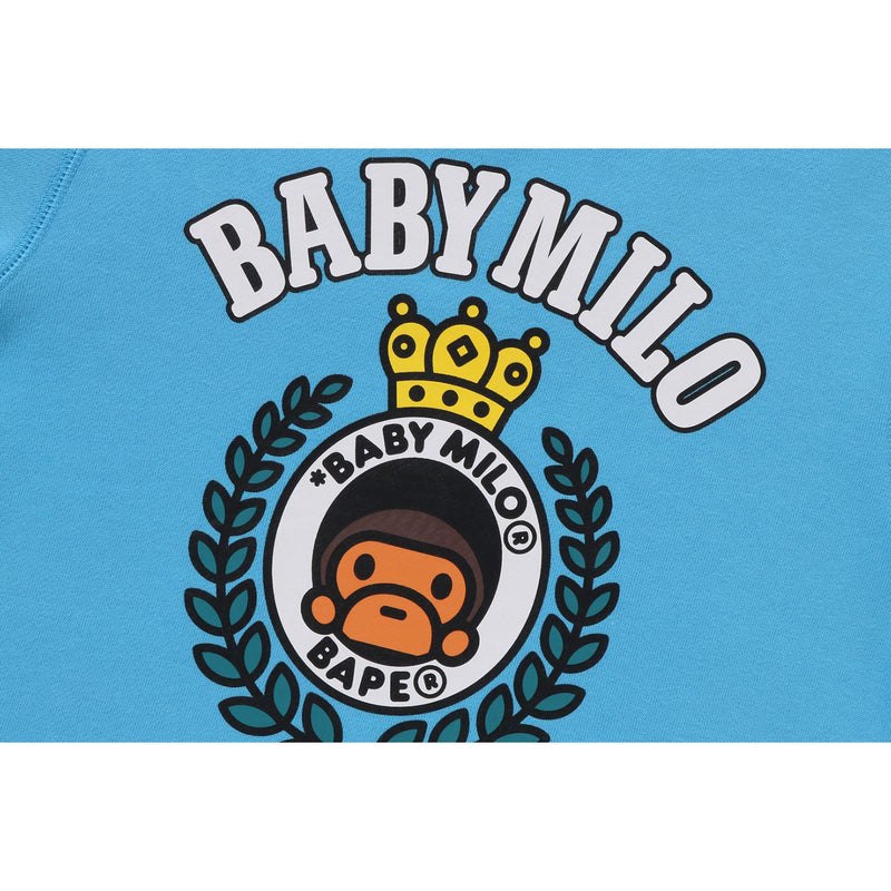 Kids' Bape Baby Milo Emblem Crewneck Sweatshirts Sax USA | OE8496346