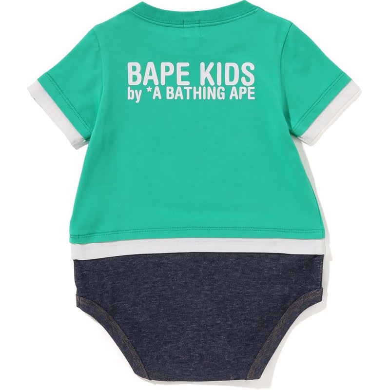 Kids' Bape Baby Milo Face Layered Bodysuit Underwear Green USA | CN2143813