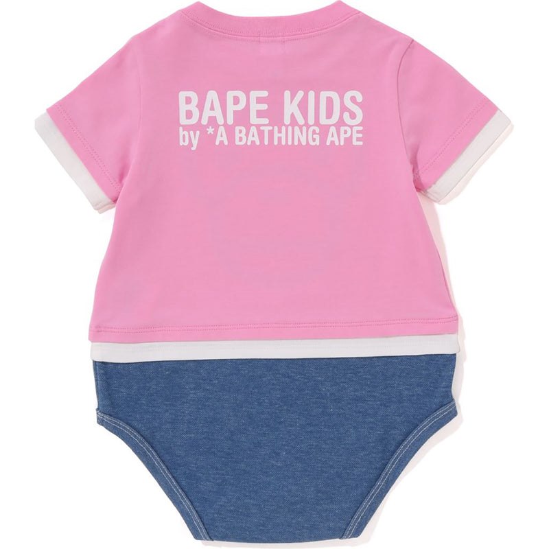 Kids' Bape Baby Milo Face Layered Bodysuit Underwear Pink USA | TU8429449