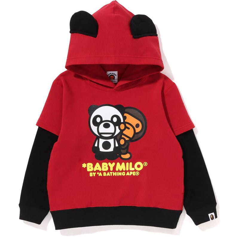 Kids\' Bape Baby Milo Panda Layered Pullover Hoodie Hoodie Red USA | VT1878288