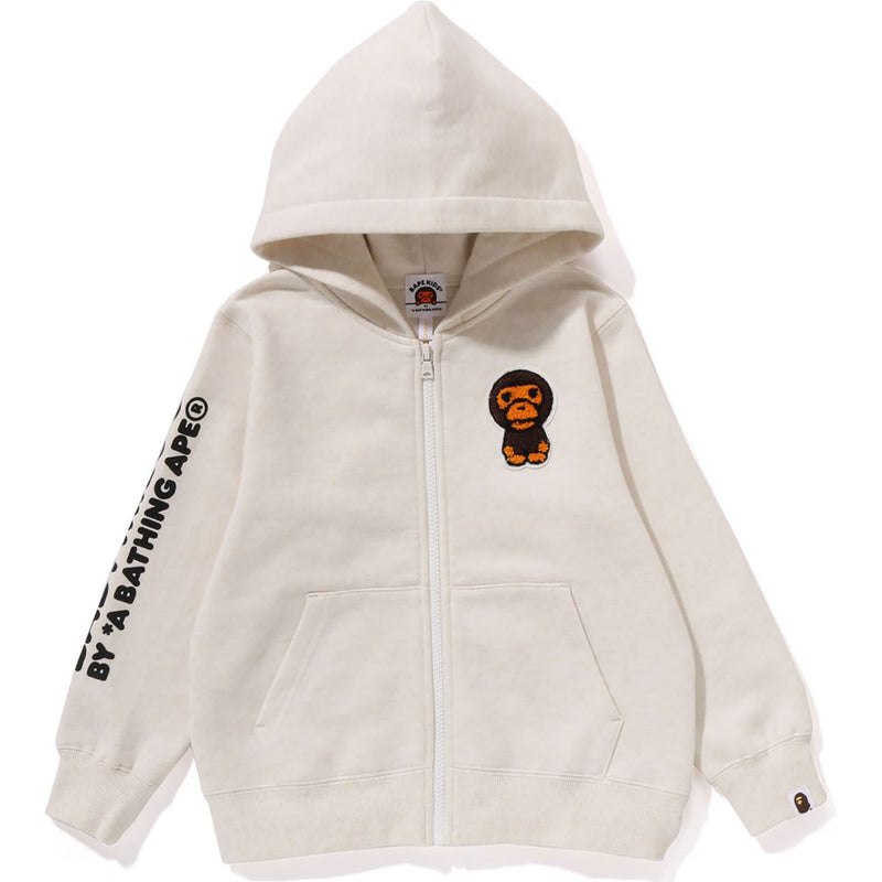 Kids\' Bape Baby Milo Patch Zip Hoodie Hoodie White USA | QN7307737