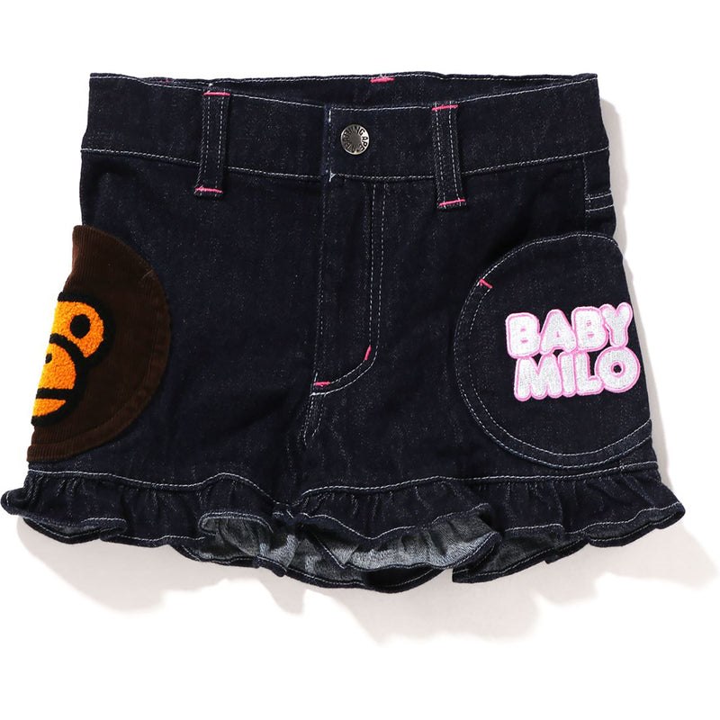 Kids\' Bape Baby Milo Pocket Frill Shorts Shorts Indigo USA | BW5910890