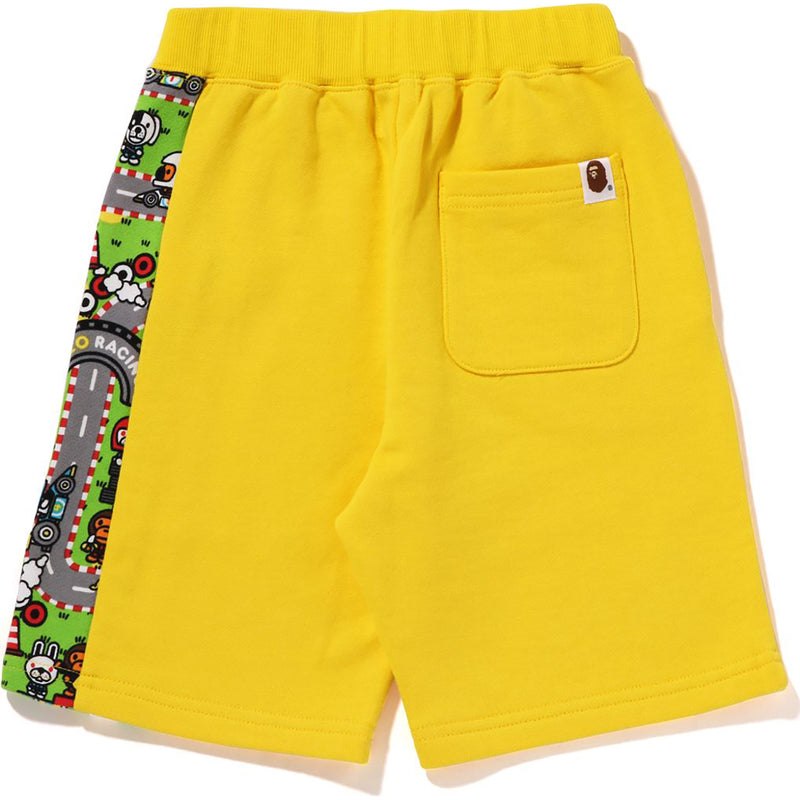 Kids' Bape Baby Milo Racing Sweat Shorts Shorts Yellow USA | TA4843383