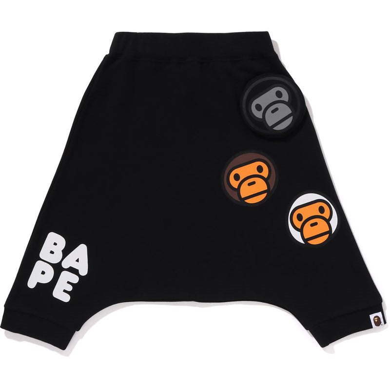 Kids\' Bape Baby Milo Sarouel Sweat Shorts Shorts Black USA | XM3732872