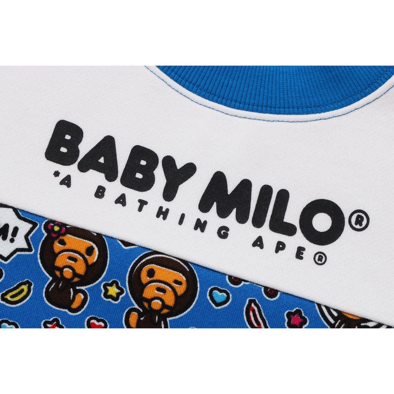 Kids' Bape Baby Milo Speech Balloon Crewneck Sweatshirts Blue USA | ES3613463