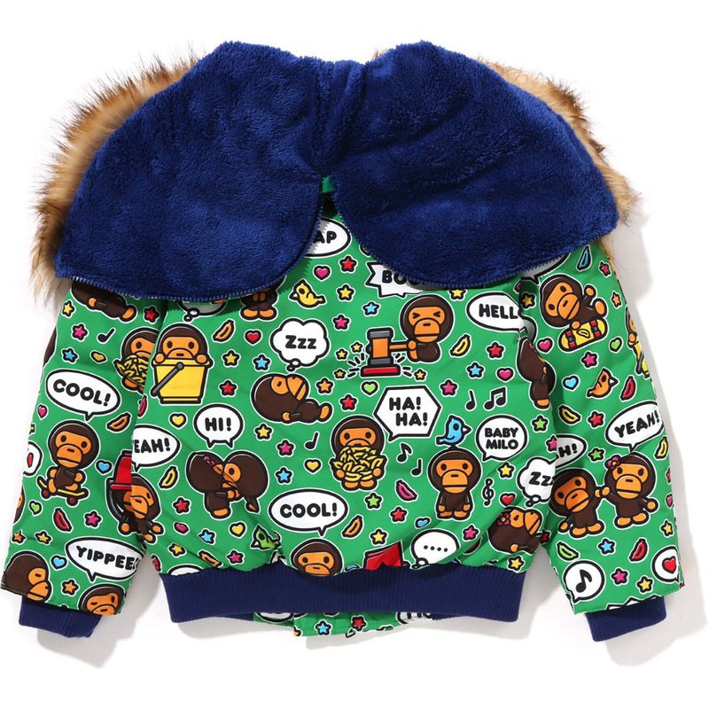 Kids' Bape Baby Milo Speech Balloon Hoodie Down Jacket Hoodie Green USA | PM0642562