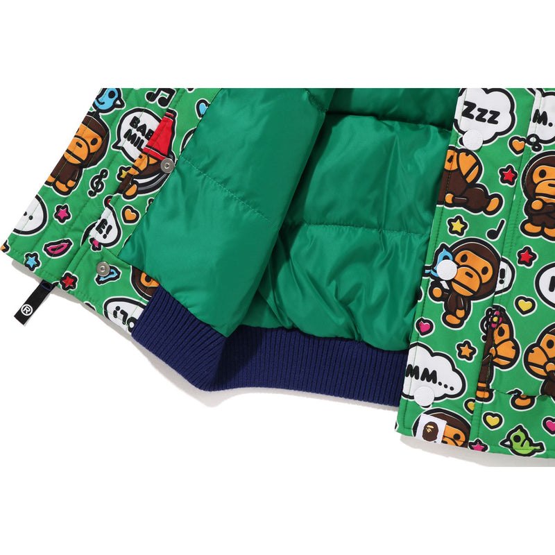 Kids' Bape Baby Milo Speech Balloon Hoodie Down Jacket Hoodie Green USA | PM0642562