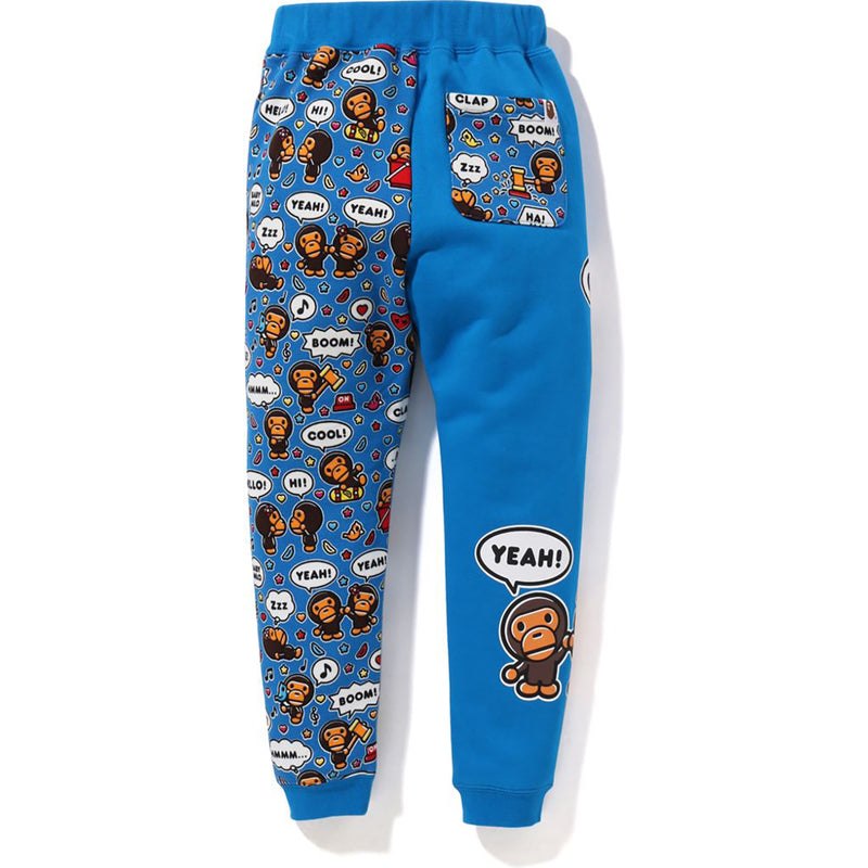 Kids' Bape Baby Milo Speech Balloon Slim Sweat Pant Pants Blue USA | NU3432042