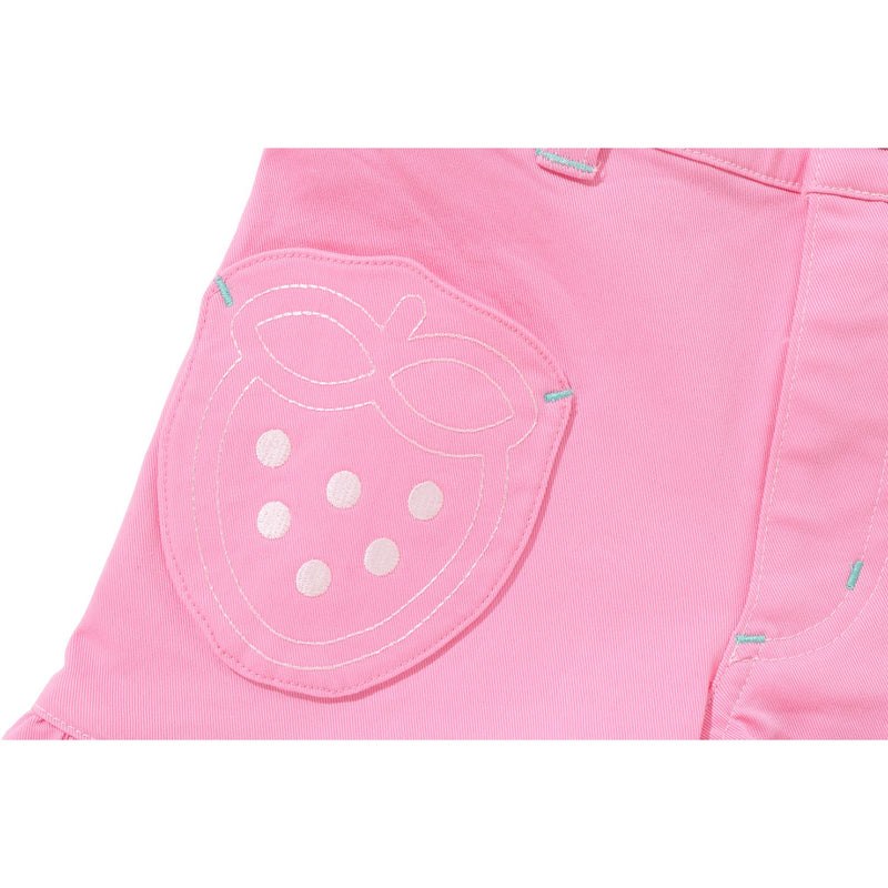 Kids' Bape Baby Milo Strawberry Frill Shorts Shorts Pink USA | OB7649569