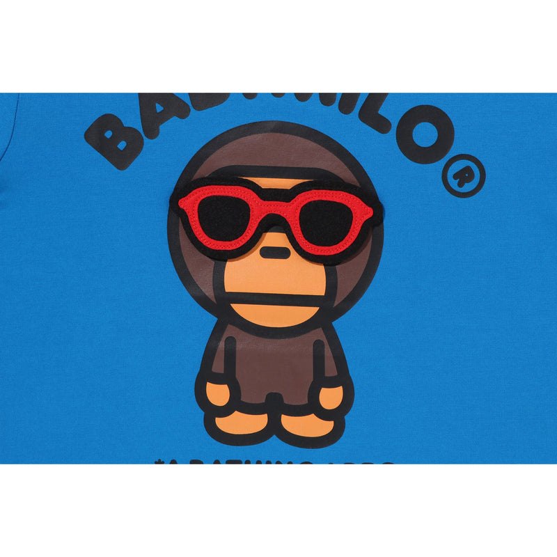 Kids' Bape Baby Milo Sunglass Patch Tee Cut And Sewn Blue USA | TZ9011701