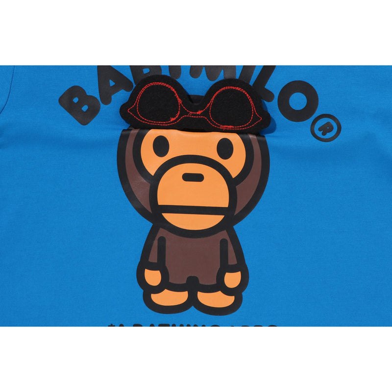 Kids' Bape Baby Milo Sunglass Patch Tee Cut And Sewn Blue USA | TZ9011701