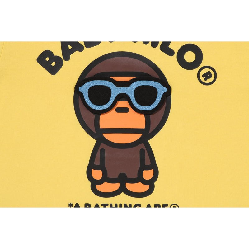 Kids' Bape Baby Milo Sunglass Patch Tee Cut And Sewn Yellow USA | KG0044704