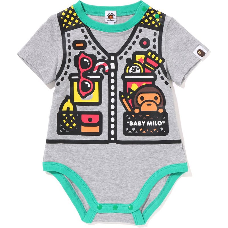 Kids\' Bape Baby Milo Vest Print Bodysuit Underwear Grey USA | XN2587357