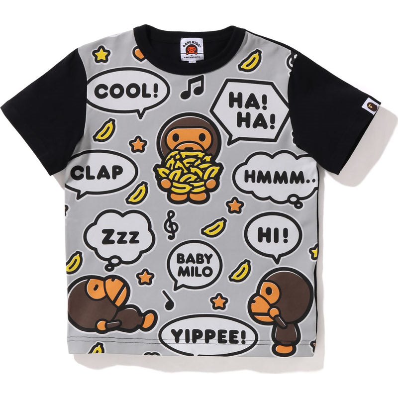 Kids\' Bape Big Baby Milo Speech Balloon Tee Cut And Sewn Black USA | KT8873383