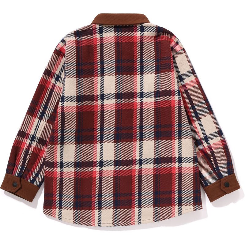 Kids' Bape Check Ape Head Shirt Jacket Relaxed Fit Jackets Red USA | BR8949099