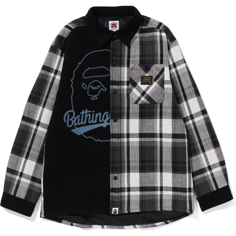 Kids\' Bape Check Ape Head Shirt Jacket Relaxed Fit Jackets Grey USA | CV3104314