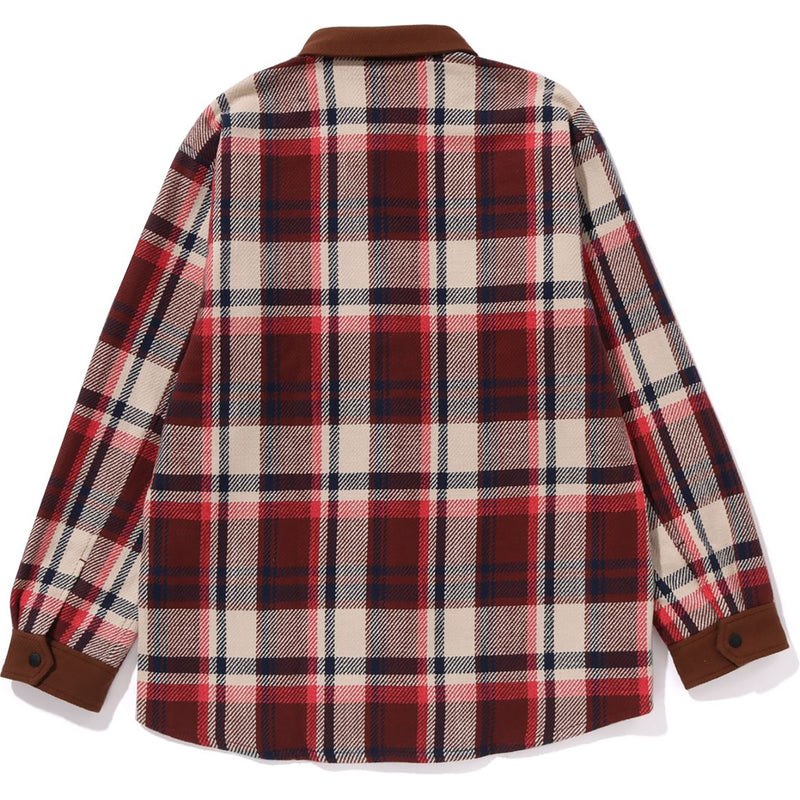 Kids' Bape Check Ape Head Shirt Jacket Relaxed Fit Jackets Red USA | KQ3996496