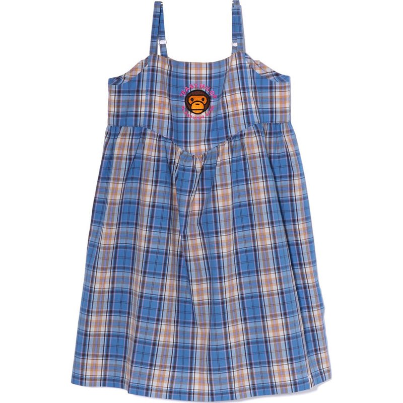 Kids\' Bape Check Baby Milo Camisole Onepiece Dress Blue USA | LW9993293