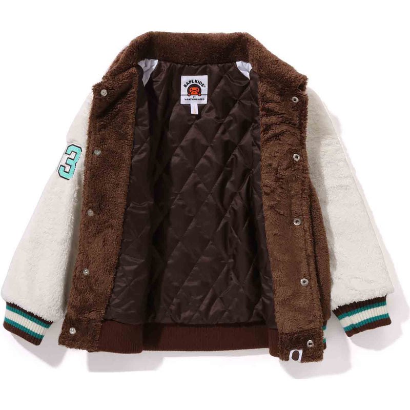 Kids' Bape College Boa Varsity Jacket Jackets Brown USA | BN6079109