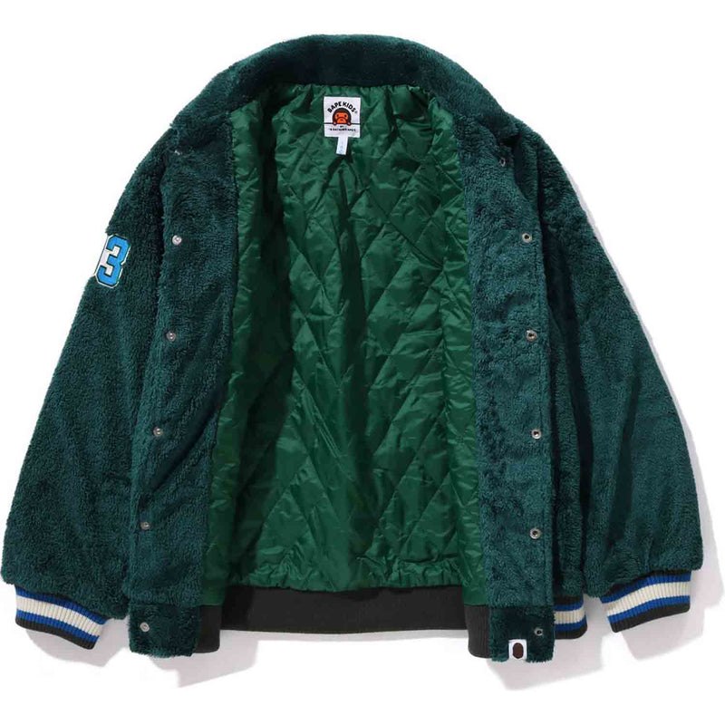 Kids' Bape College Boa Varsity Jacket Jackets Green USA | RB8222122