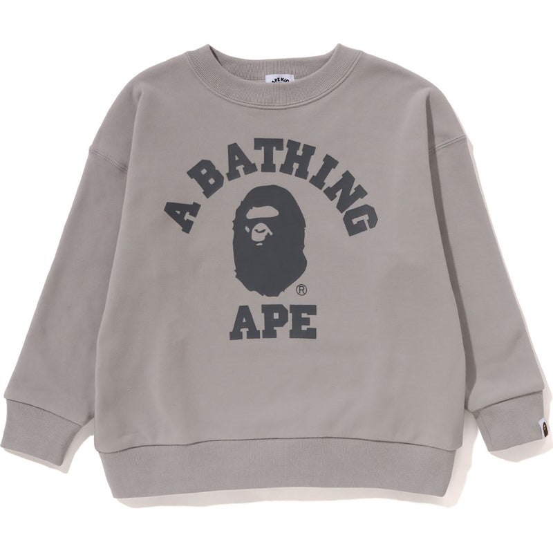 Kids\' Bape College Crewneck Relaxed Fit Sweatshirts Grey USA | XK4198118