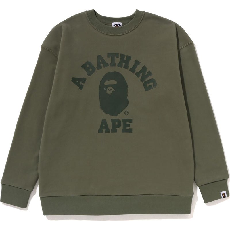 Kids\' Bape College Crewneck Relaxed Fit Sweatshirts Olivedrab USA | KT0552352