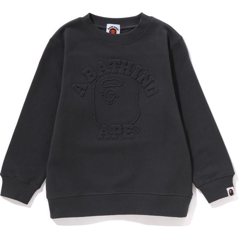 Kids\' Bape College Embossed Crewneck Sweatshirts Grey USA | JH6915395