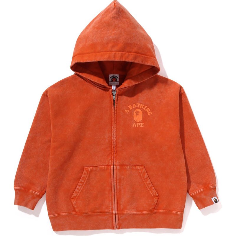 Kids\' Bape College Overdye Zip Hoodie Relaxed Fit Hoodie Orange USA | YJ3848388