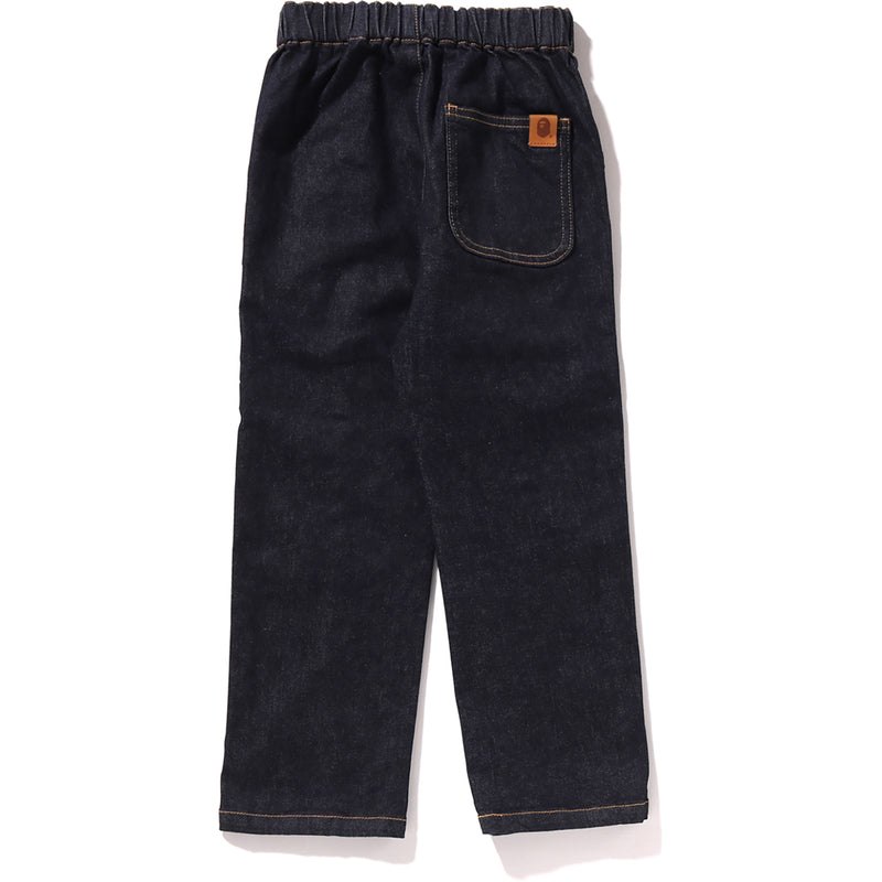 Kids' Bape College Panel Denim Pants Pants Indigo USA | KS2172712