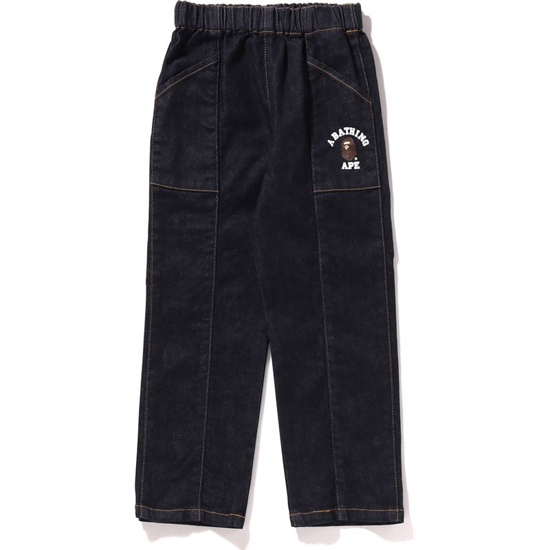 Kids\' Bape College Panel Denim Pants Pants Indigo USA | KS2172712