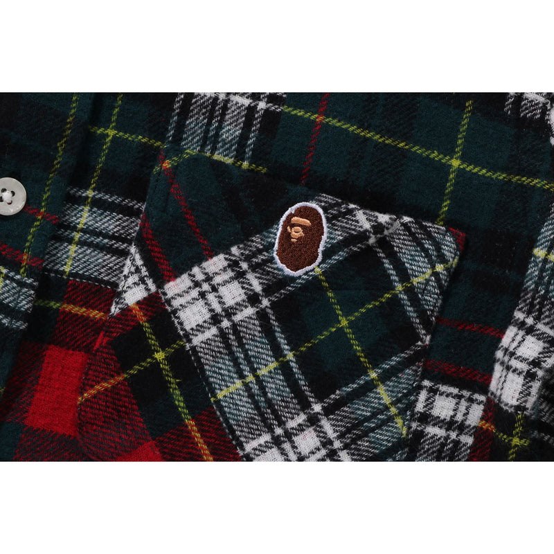 Kids' Bape Crazy Check Flannel Shirt Shirts Red USA | YN5471341