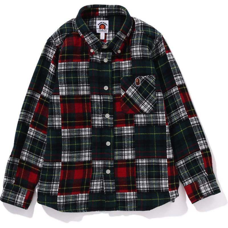 Kids\' Bape Crazy Check Flannel Shirt Shirts Red USA | YN5471341