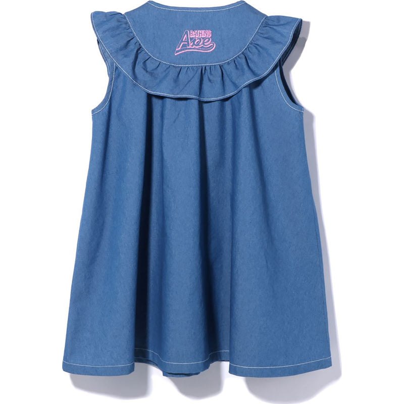 Kids' Bape Dungaree Frill Onepiece Dress Indigo USA | EB7035605