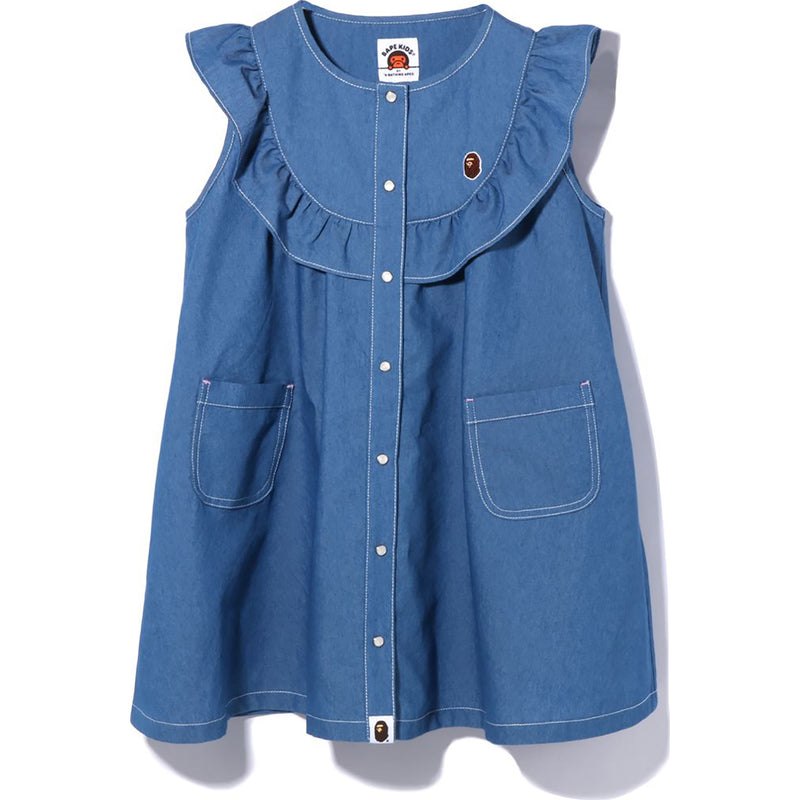 Kids\' Bape Dungaree Frill Onepiece Dress Indigo USA | EB7035605