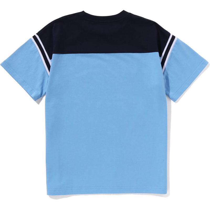 Kids' Bape Football Loose Fit Tee Cut And Sewn Blue USA | LF2597857