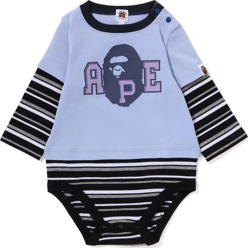 Kids\' Bape Hoop Ape Head Layered Bodysuit Underwear Sax USA | CM2943093