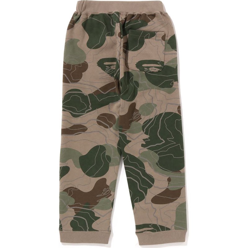 Kids' Bape Layered Camo Shark Sweat Pants Pants Beige USA | YN1258528