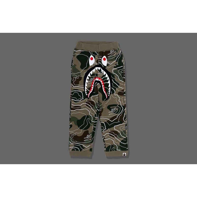 Kids' Bape Layered Camo Shark Sweat Pants Pants Beige USA | YN1258528