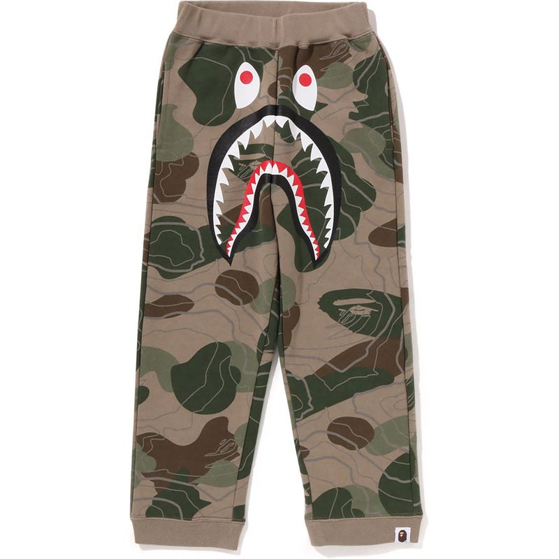 Kids\' Bape Layered Camo Shark Sweat Pants Pants Beige USA | YN1258528