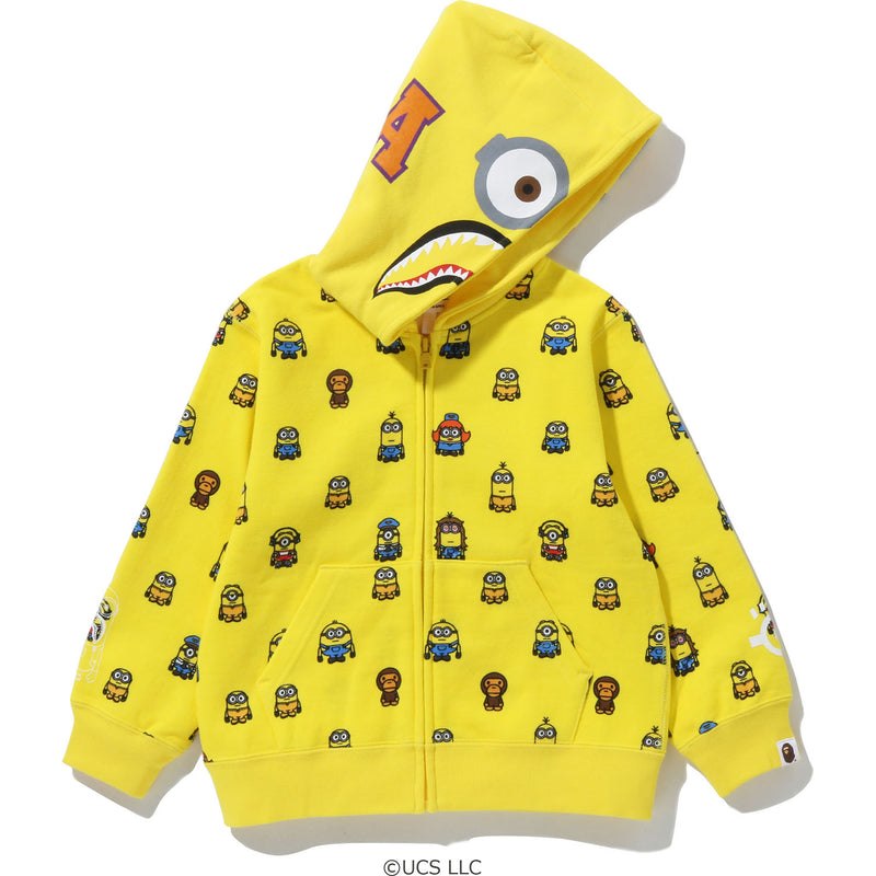 Kids' Bape Minions Shark Zip Hoodie Hoodie Yellow USA | VW7754574