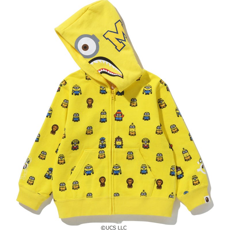 Kids' Bape Minions Shark Zip Hoodie Hoodie Yellow USA | VW7754574