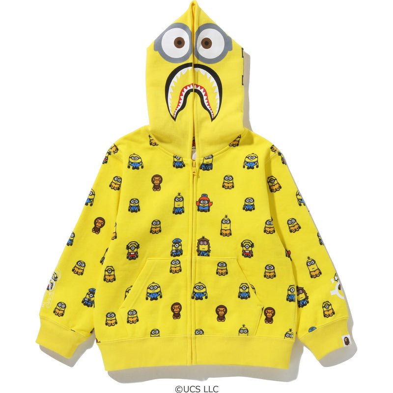 Kids\' Bape Minions Shark Zip Hoodie Hoodie Yellow USA | VW7754574