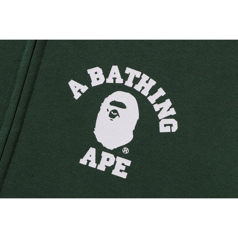 Kids' Bape One Point College Zip Hoodie Relaxed Fit Hoodie Green USA | ET5255625