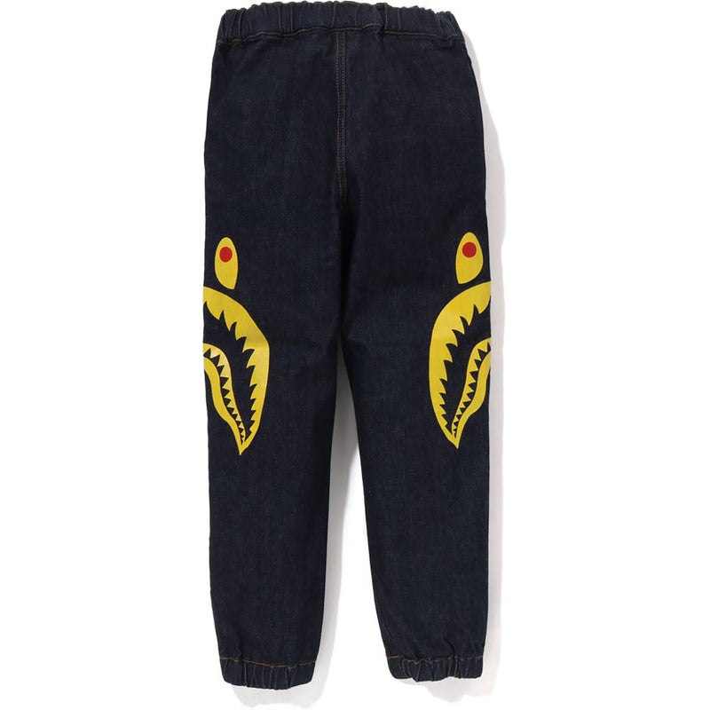 Kids' Bape Side Shark Jogger Denim Pants Pants Indigo USA | RG8478248