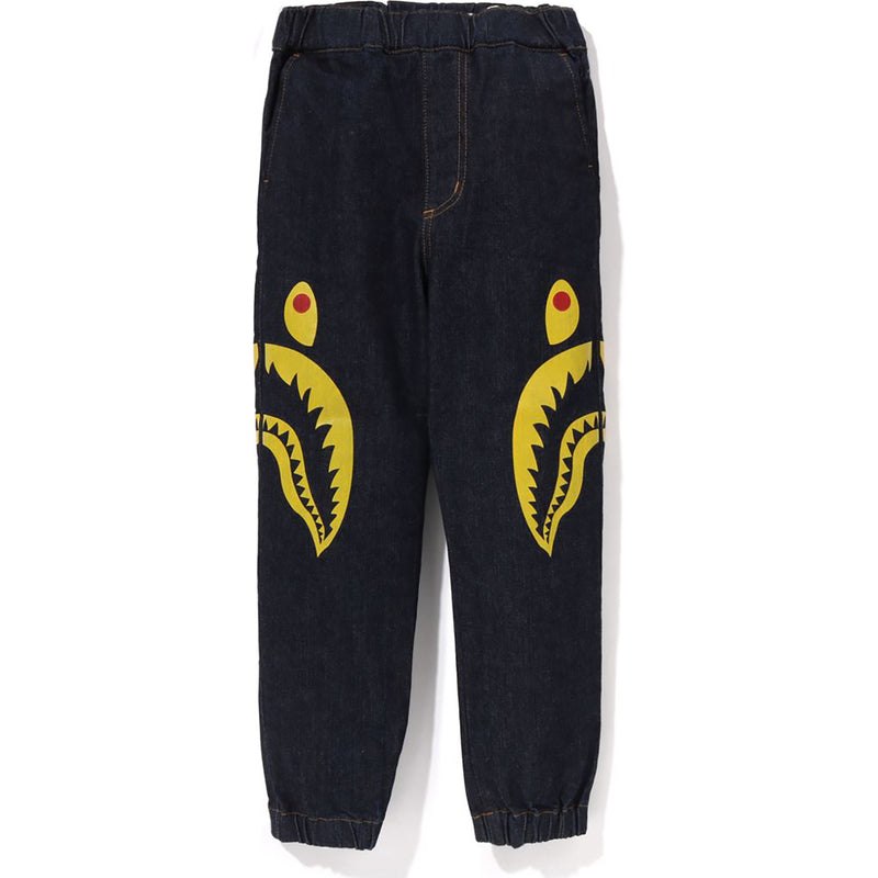 Kids\' Bape Side Shark Jogger Denim Pants Pants Indigo USA | RG8478248