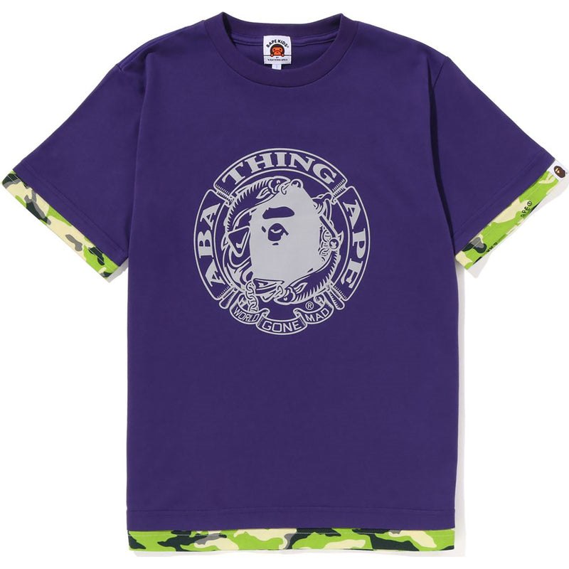 Kids\' Bape Woodland Camo Layered Tee Cut And Sewn Purple USA | NT4197517