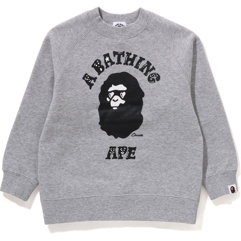 Kids\' Bape X Chocomoo College Crewneck Sweatshirts Grey USA | NI2155315