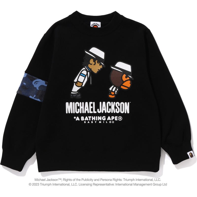 Kids\' Bape X Michael Jackson Baby Milo Crewneck Sweatshirts Black USA | MJ4590250